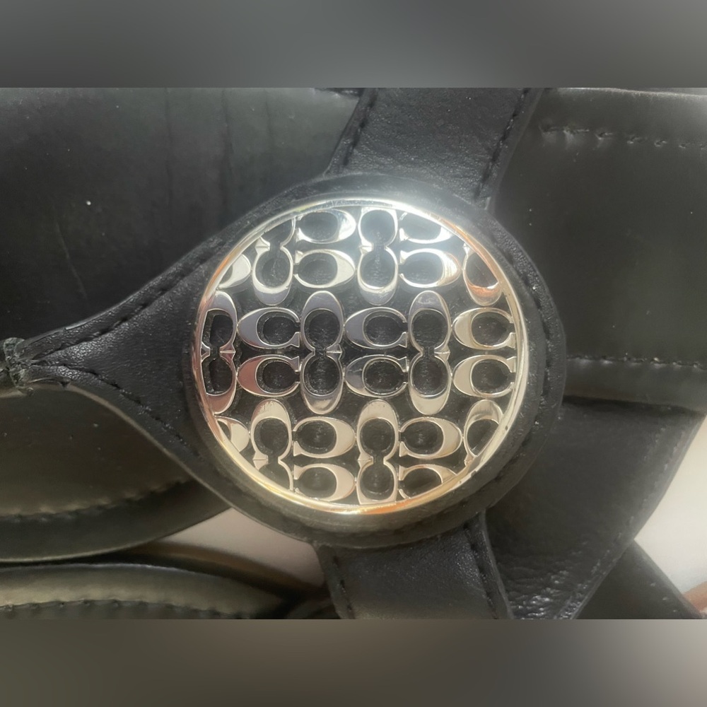 Coach Black Sandals with Silver Accents - Picture 2 of 8